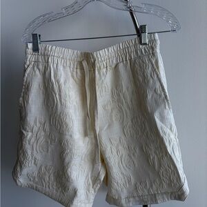 Fashion Nova Cream Textured Men Shorts